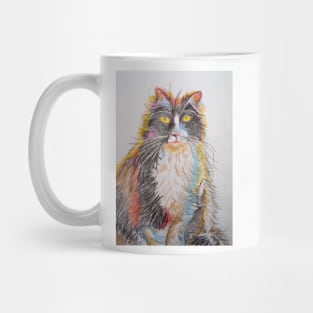 Tuxedo Cat Pencil Drawing Mug